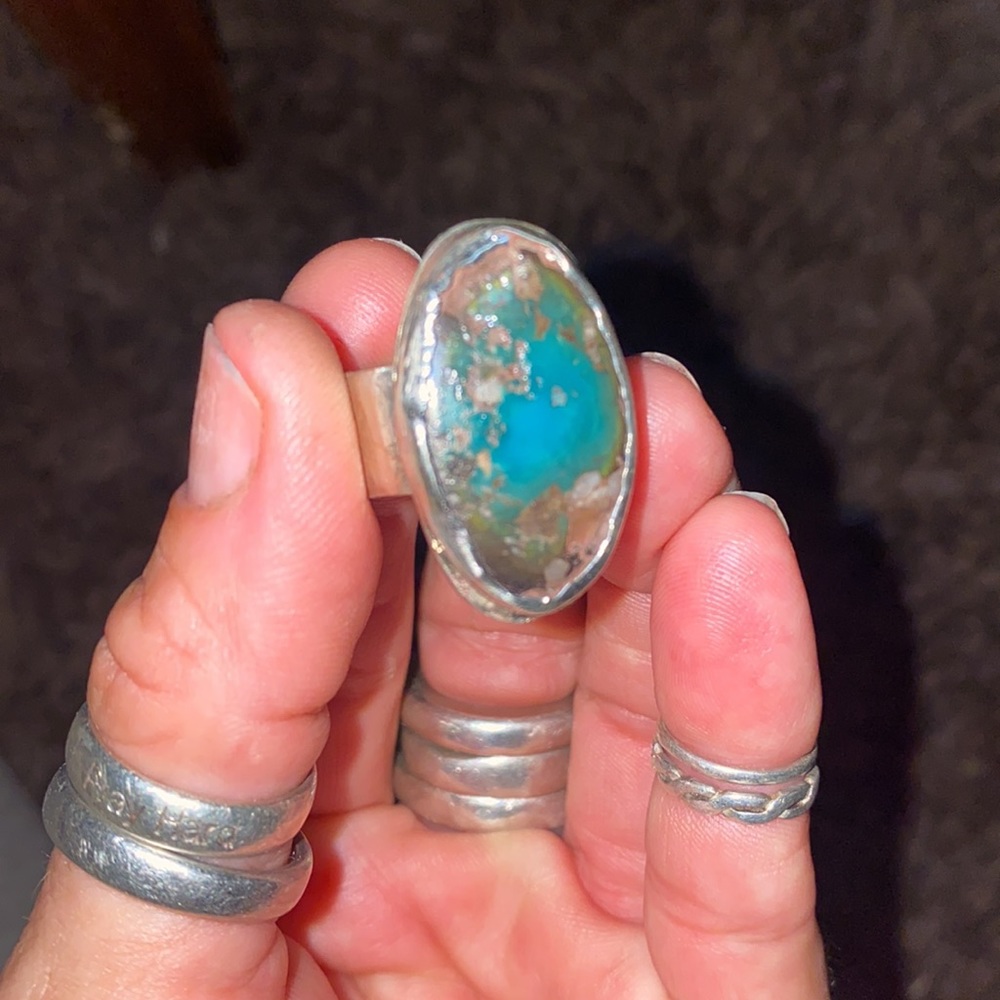 SOLD Turquoise and sterling silver ring - Picture 9 of 9